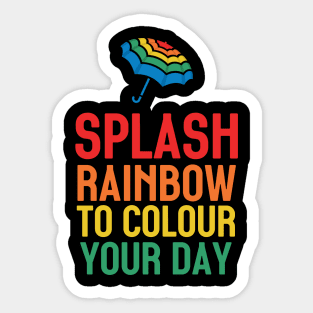 Umbrella rainbow : splash rainbow to colour your day-1 Sticker